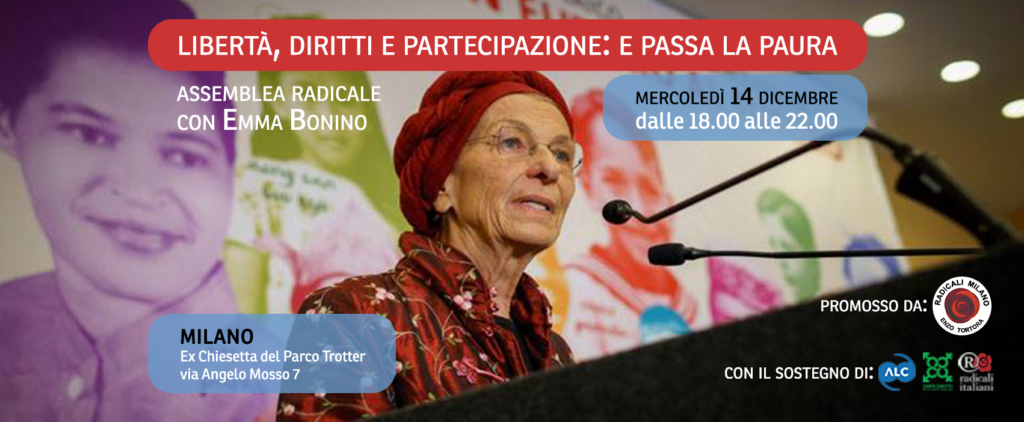 Emma Bonino a Milano il 14 dicembre 2016