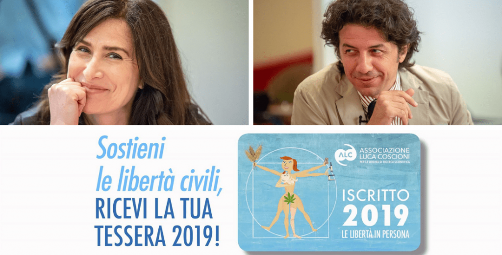 Filomena Gallo e Marco Cappato con tessera 2019