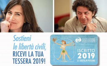 Filomena Gallo e Marco Cappato con tessera 2019