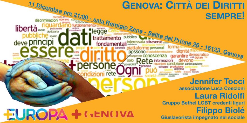 Locandina dibattito: "Genova città dei diritti"