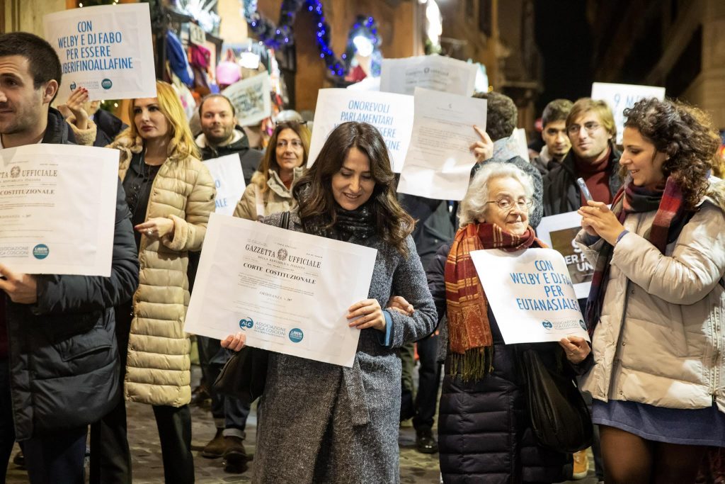 Camminata Welby, dicembre 2018. Con Mina Welby e Filomena Gallo