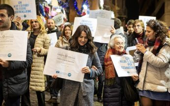 Camminata Welby, dicembre 2018. Con Mina Welby e Filomena Gallo
