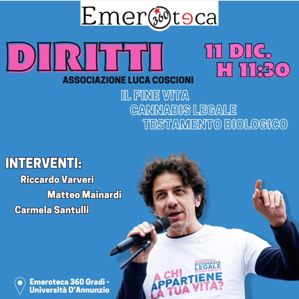 Locandina Dibattito sui Diritti all'Università di Chieti