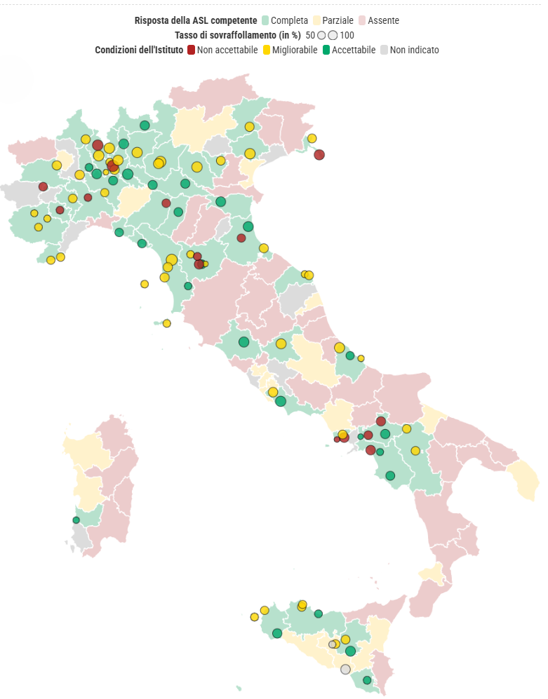 Mappa relazioni ASL su salute in carcereMappa relazioni ASL su salute in carcere